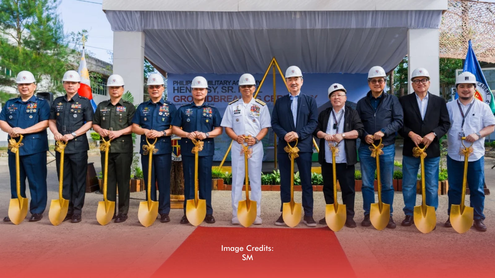 Officials from the PMA, AFP, and SM Prime Holdings Inc. during the groundbreaking ceremony held on February 9