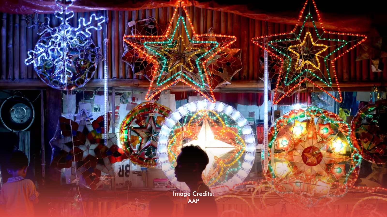 Malls keep their Christmas decorations up all throughout the 