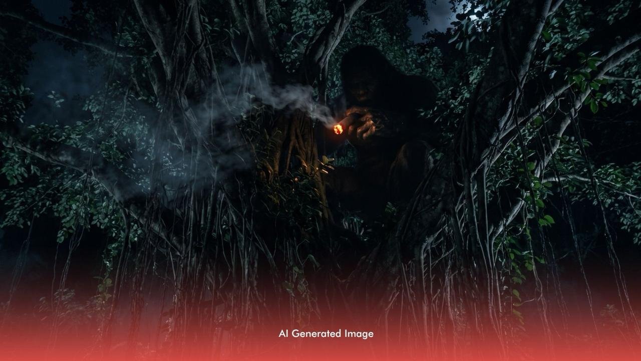 The kapre is one of the most familiar figures in Philippine folklore: a huge, hairy giant sitting in a balete or acacia tree after dark, usually smoking a cigar.